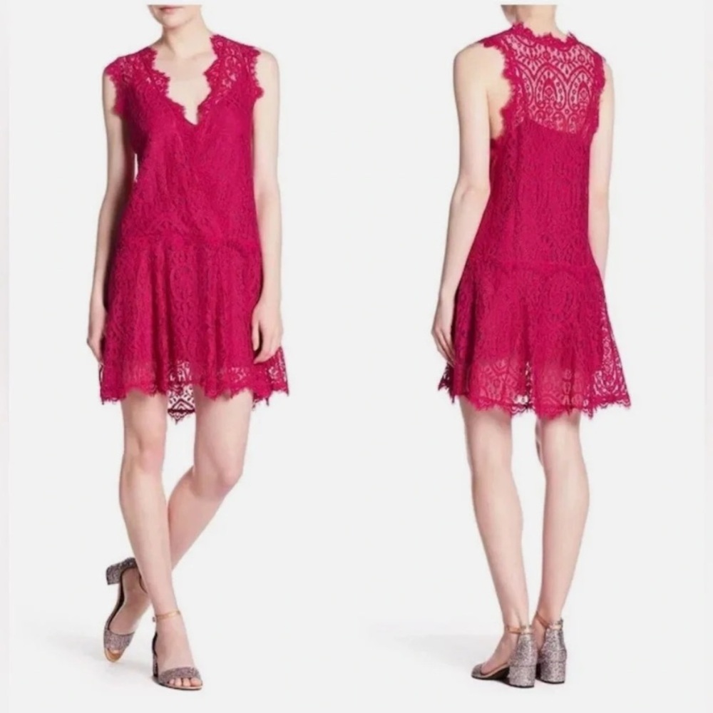 Free People Fuchsia Pink Orchid Lace Dress